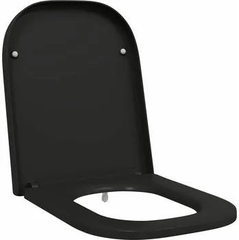 WC sada vidaXL Toaletní prkno Černá 44,5 x 35 x 3,6 cm Duroplast [42002360]