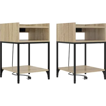 Noční stolek vidaXL Noční skříňka 2 pcs Sonoma dub 40 x 40 x 61 cm kompozitní dřevo [859473]