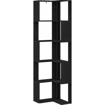 police Rohová police z dřevotřísky, 50 x 50 x 179 cm, černý dub