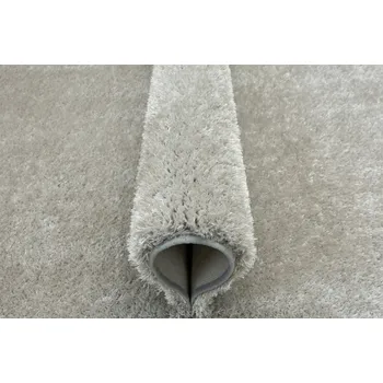 Koberec Kusový koberec SHAGGY stříbrno-šedý lesklý šíře 4m NA MÍRU DO OBÝVÁKU SILKY