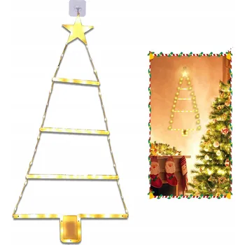 Vánoce Žebřík Vánoční Dekorace Ozdoba Venkovní Vnitřní 70 LED 93cm TEPLÁ BÍLÁ