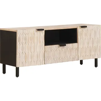 Televizní stolek Televizní skříň se zásuvkou Bílá omyvatelná povrchová úprava