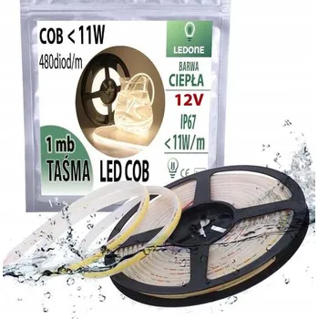 LED osvětlení LED pásek COB 12V 11W/m IP67 NEON teplá bílá, voděodolný, 1 metr