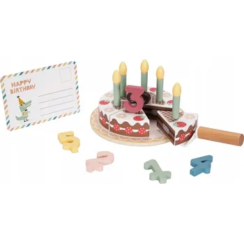 Dřevěná hračka Tooky toy dřevěný narozeninový dort se svíčkami a suchým zipem