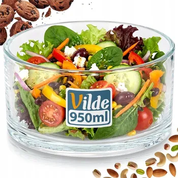 Kuchyňská miska skleněná na servírování salátových pokrmů salátová mísa 15 cm 950 ml