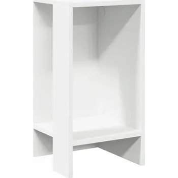 Konferenční stolek Bílý odkládací stolek se 2 policemi 25,5 x 27 x 60 cm