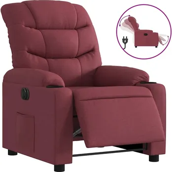 Křeslo Elektrické polohovací křeslo, vínově červené, 75,5 x 93 x 99,5 cm