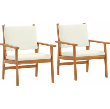 vidaXL Zahradní křeslo 2 pcs Krémově bílá Masivní akátové dřevo [4106576]