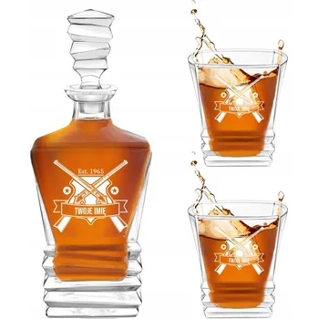 Sklenice Sada na whisky Karafa + 2 Sklenice s gravírováním / Dárek