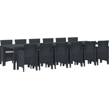 Zahradní sestava vidaXL Zahradní jídelní souprava 13 pcs Antracit Ratan Polt [3378773]