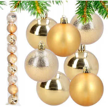 Vánoční dekorace Zdobená Vánoční Koule , Hladká Vánoční Koule , vánoční koule cetek 6 cm 9 ks