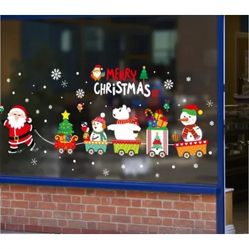 Vánoční dekorace Vánoční barevné nálepky na okno, 2 archy 30 x 45 cm NKD25