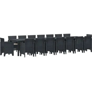 Zahradní sestava vidaXL Zahradní jídelní souprava s polštáři 17 pcs Antracit PP [3378653]
