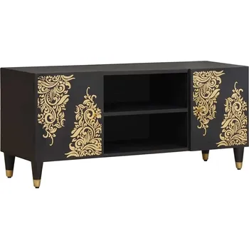Televizní stolek vidaXL Televizní skříň Černá 105 x 33 x 46 cm Masivní mangové dřevo [4018808]