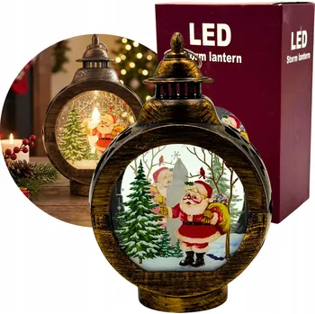 Vánoční dekorace Vánoční ozdoba Lucerna Vánoce Mikuláš Kaplička LED Zlatá