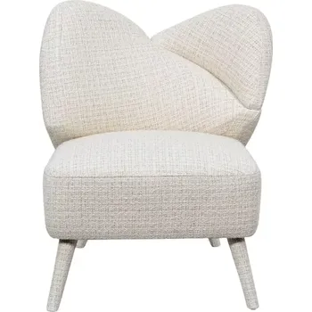 Křeslo Designové křeslo Leith lounge bouclé béžové