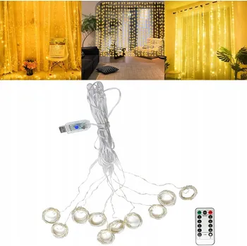 Vánoční dekorace SVĚTELNÝ ZÁVĚS 300 LED VÁNOČNÍ OSVĚTLENÍ NA STROMEČEK TEPLÁ BÍLÁ 3*3M