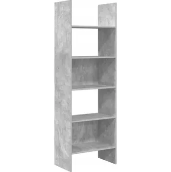 Knihovna Regál na knihy šedý beton 60 x 35 x 180 cm s 5 přihrádkami
