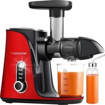 Odšťavňovač ŠNEKOVÝ ODŠŤAVŇOVAČ HORIZONTÁLNÍ AMZCHEF GM3001-RD TICHÝ 60DB 2 REŽIMY