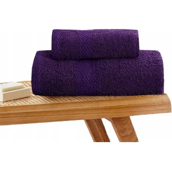 OSUŠKA DO KOUPELNY S PROUŽKEM BAVLNA 100% MĚKKÁ SAVÁ 30X50 FIALOVÁ