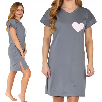 Dámská noční košile Noční košile Born2rest 1007 s krátkým rukávem nad kolena, velikost XL