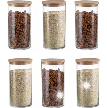 Sklenice ZAVAŘOVACÍ SKLENICE 1210 ml skleněná kuchyňská nádoba na sypké těstoviny EKO 6 Ks.