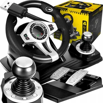 Herní příslušenství VOLANT PC S ŘADICÍ PÁKOU SPOJKOU PEDÁLY PRO PS4 POČÍTAČ NOTEBOOK XBOX ONE