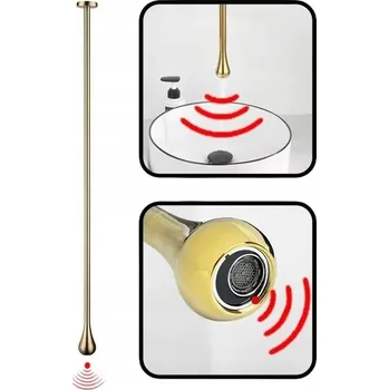 Vodovodní baterie Umyvadlová Baterie Stropní Zlatá Kartáčovaná s Senzorem Pohybu - Design Kapka Vody