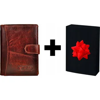 Dámské oblečení Hnědá KOŽENÁ Pánská Peněženka + ZAPÍNÁNÍ Vertikální Mladistvá ELEGANTNÍ Wild