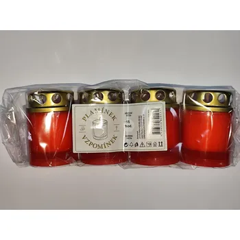 Svíčka Hřbitovní svíčky s víčkem Plamínek Vzpomínek 15hod 4x55g