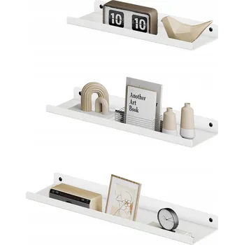 police PÓŁKI ŚCIENNE 3 szt METALOWE BÍLÉ POLICE NA ZEĎ PRO DEKORACE ŠROUBY V SADĚ 3X