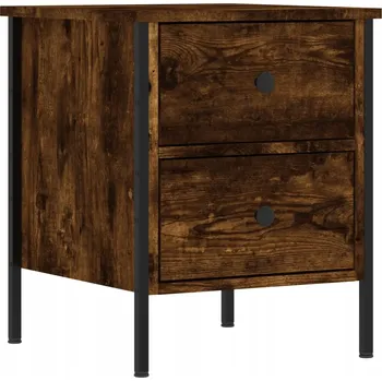 Noční stolek Industriální noční stolek kouřový dub 40 x 42 x 50 cm