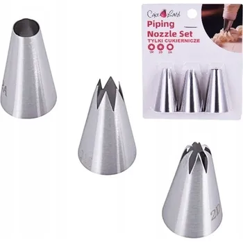 Sada velkých cukrářských špiček 1M, 2D, 2A na zdobení dortů a cupcakes
