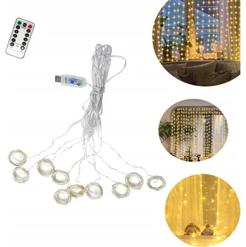 Vánoční dekorace SVĚTELNÝ ZÁVĚS LED VÁNOČNÍ OSVĚTLENÍ NA STROMEČEK GIRLANDA BÍLÁ TEPLÁ