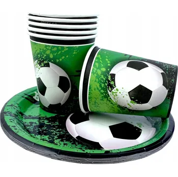 Talíř Sada ZELENÉ TALÍŘKY KELÍMKY narozeninové FOTBAL