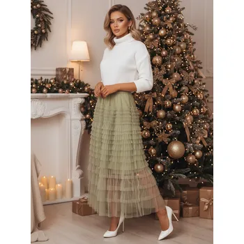 Dámská sukně Maxi sukně PASTELLA Barva zelená DSTREET CY0423z Barva: Zelená, Velikost: L