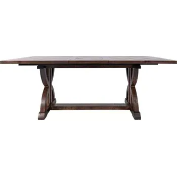 Jídelní stůl Jídelní rozkládací stůl Avola 152/198 cm z masivu tmavě hnědý