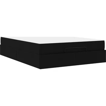 Postel vidaXL Rám postele s matrací s matrací 2 pcs Černá textil [3399496]