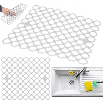 Rohožka Rohožka do dřezu mřížka ochranná šedá organizér podložka měkká 26x30 cm