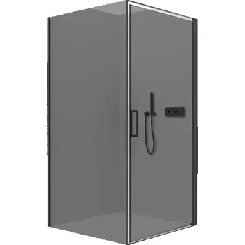 CERANO Sprchový kout Porte L/P černá mat, grafitové sklo 100x80 křídlový CER-8050BD7486