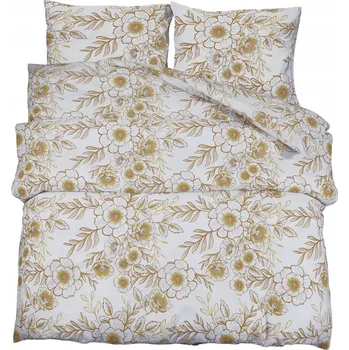 Povlečení Sada povlečení, bílo-hnědá, 200x220 cm, bavlna