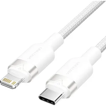 Datový kabel Vention USB 2.0 Type-C Male to Lightning Male 3A Cable 2M White Aluminum Alloy Type