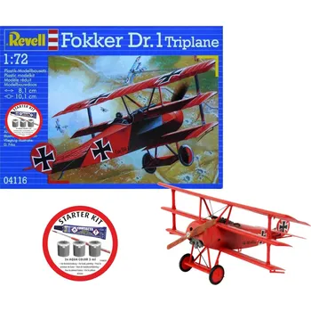 Plastikový model Starter Kit - Fokker DR.1 Triplane (1:72)