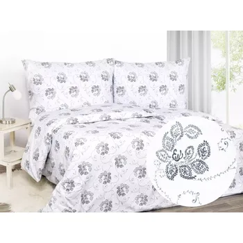 Povlečení Flanelové povlečení Modré ornamenty na bílé 140x200+70x90