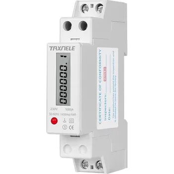 Multimetr Elektroměr 91 x 18 x 65 mm 230 V 5(60) A Jednofázový 1P 2 vodiče DIN 35 mm LCD digitální displej Paměť po výpadku Třída 1
