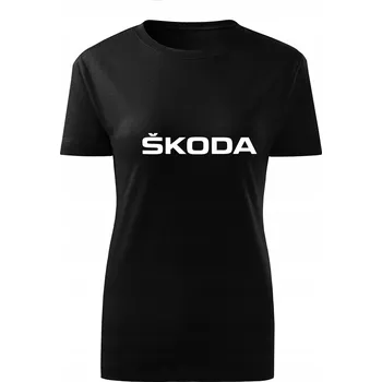 Tričko T-shirt dámské D242 SKODA LOGO FABIA OCTAVIA černá vel XL