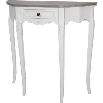 Konzolový stolek Konzolový stolek Rimini 80 cm z masivu bílý/tmavě hnědý