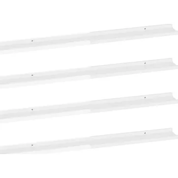 police Nástěnná police MDF, bílý vysoký lesk, 100x9x3 cm