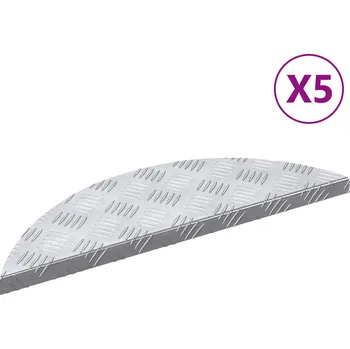 Nášlap na schod Schodové nášlapy Půlkruhový 5 pcs Stříbrná 60 x 18 cm Hliník