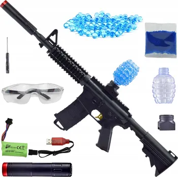 Dětská zbraň PUŠKA AUTOMATICKÁ NA GELOVÉ KULIČKY VELKÁ PISTOLE BEZPEČNOSTNÍ SADA ORBEEZ